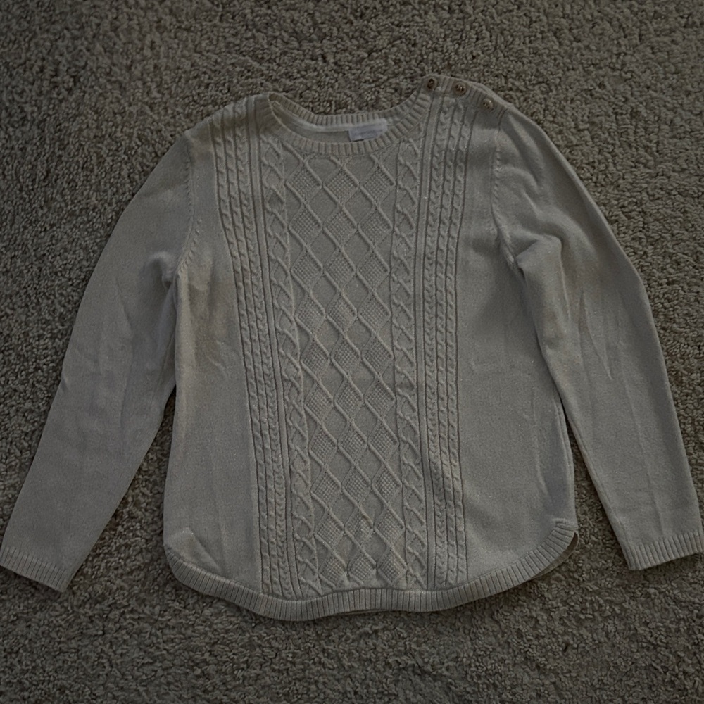 Charter Club Cable Knit Sweater - Light Gray
